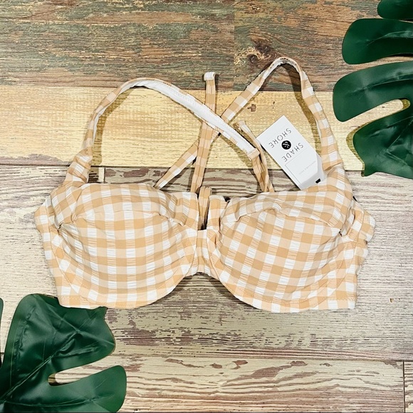 Shade & Shore Other - Women's Notch Front Pucker Textured Balconette
Bikini Top